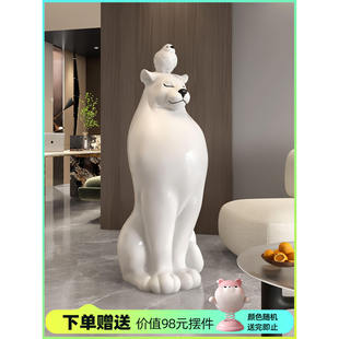 德国动物大型落地摆件入户玄关轻奢雕塑客厅电视柜旁楼梯开业乔迁