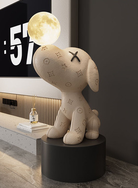 德国比格犬客厅摆件高端大气上档次电视柜落地狗装饰乔迁新居礼物