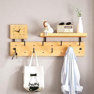 打孔楠竹玄关挂钩门口壁挂挂衣钩卧室现代简约衣钩客厅墙壁置物架