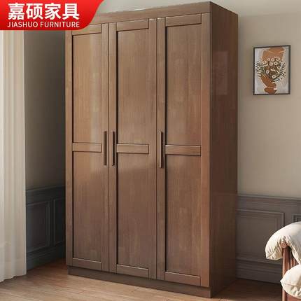 北欧实木衣柜家用卧室现代简约多门衣柜挂衣区多大容量衣橱储物柜