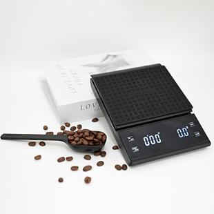 咖啡电子秤 家用厨房小型秤计时 咖啡豆称重器高精度 LED数字显示