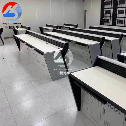 制造加工新闻工作台指挥桌钢木结合监控台操作台航空路网调度平台