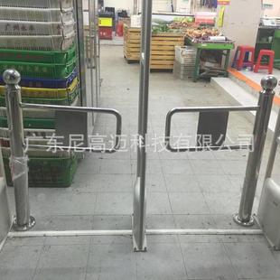 不锈钢单向摆闸立柱手推挡闸机人行过道单项通道门自动回弹禁行器