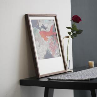 黑胡桃g1手工字画装裱画框外框定制裱框实木大相框尺寸拼图挂墙木