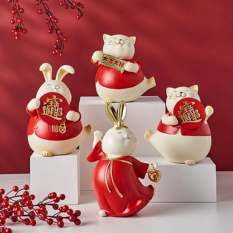 创意发财兔子摆件客厅酒柜电视柜玄关装饰品摆设家居好物乔迁送礼,家居饰品,装饰摆件,淘宝优惠券,粉丝福利购,淘宝优惠卷