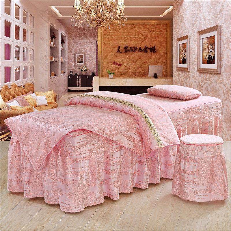 水晶绒美容床罩四件套简约纯色按摩理疗圆头床裙灰色加厚被套被芯,床上用品,床罩,淘宝优惠券,粉丝福利购,淘宝优惠卷