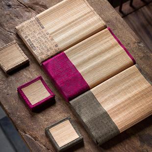 中式禅意桌旗茶席竹席茶垫竹制茶帘茶具泡茶盘垫纯色隔热茶道垫