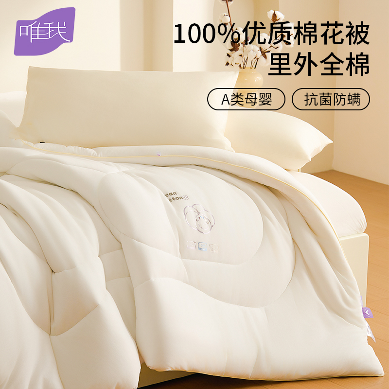 100%全棉纯棉棉花被四季通用