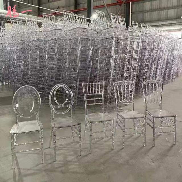 宴会厅塑料竹节椅 户外婚礼酒店水晶椅 咖啡厅靠背餐椅 透明椅子