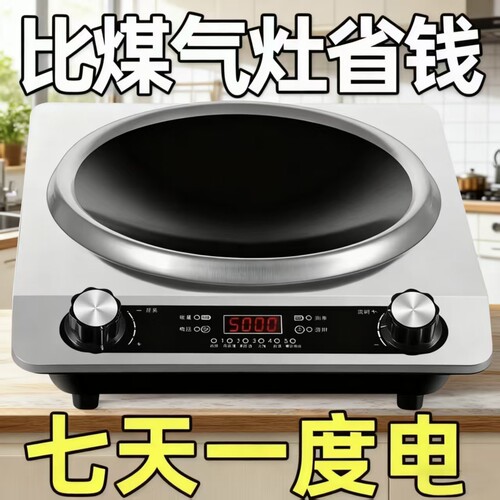 德国品质5000W凹面电磁炉家用大功率爆炒多功能定时防水电磁炉灶