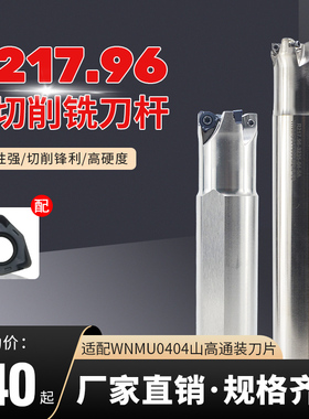 R217.96快进给刀杆MFWN04双面六角山高WNMMU040308刀片数控铣刀杆