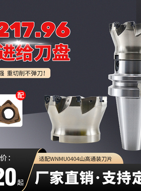 R217.96快进给立铣刀杆刀盘锁牙头 通装山高WNMU0404双面六角数控