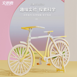 科学实验套装DIY自行车小制作小发明儿童手工拼装玩具办公室摆件