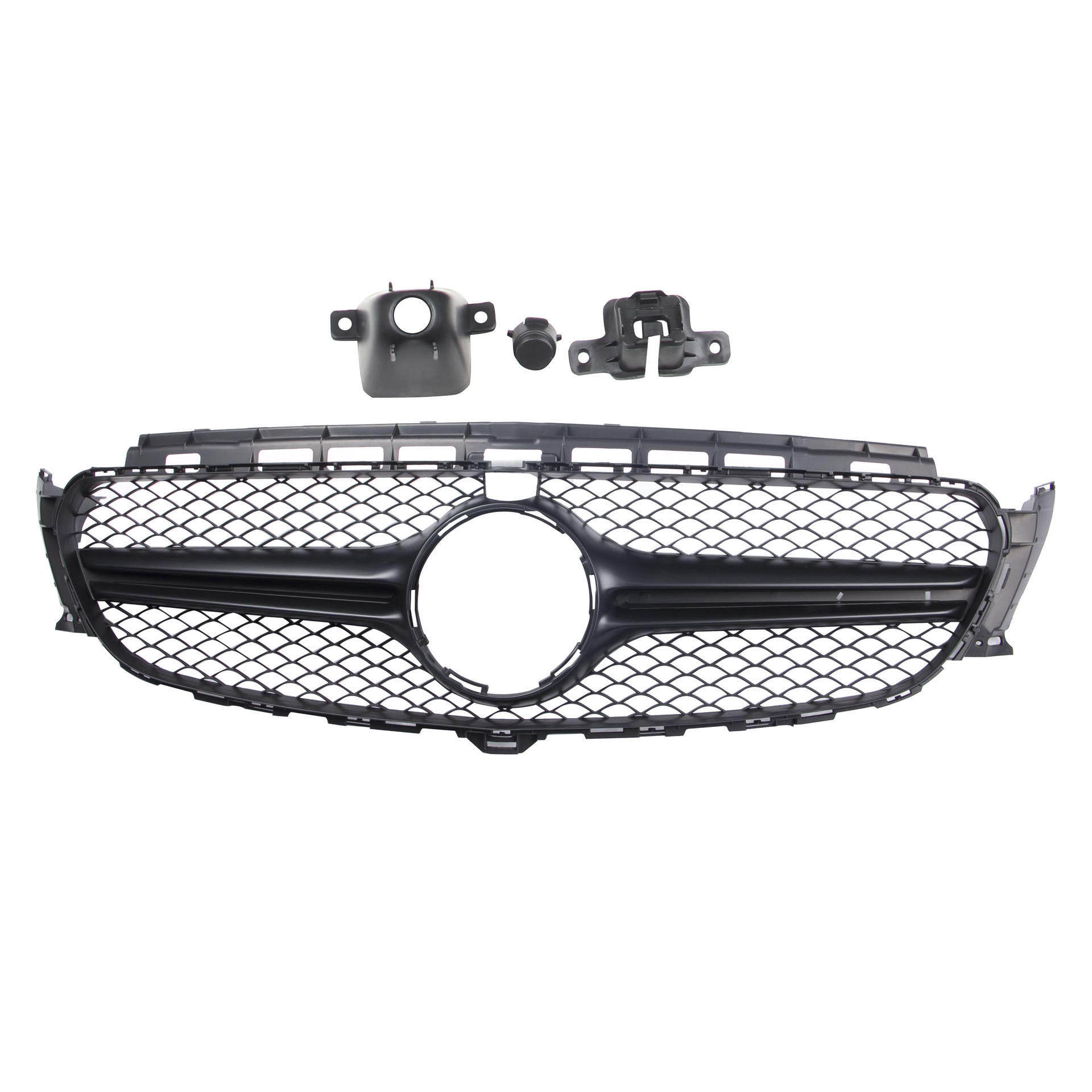 适用于奔驰e级w213 300单杠竖条单杠运动改装16-19款前脸格栅中网