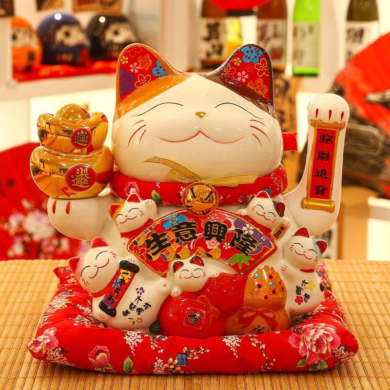大号摇手招财猫摆件开业