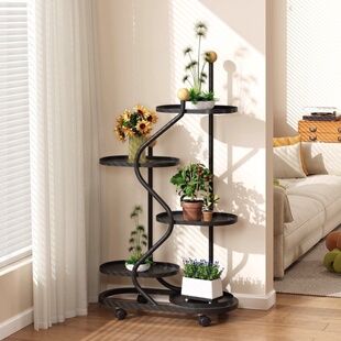 花架2025新款轻奢高级感植物架客厅家用落地式阳台铁艺多层置物架