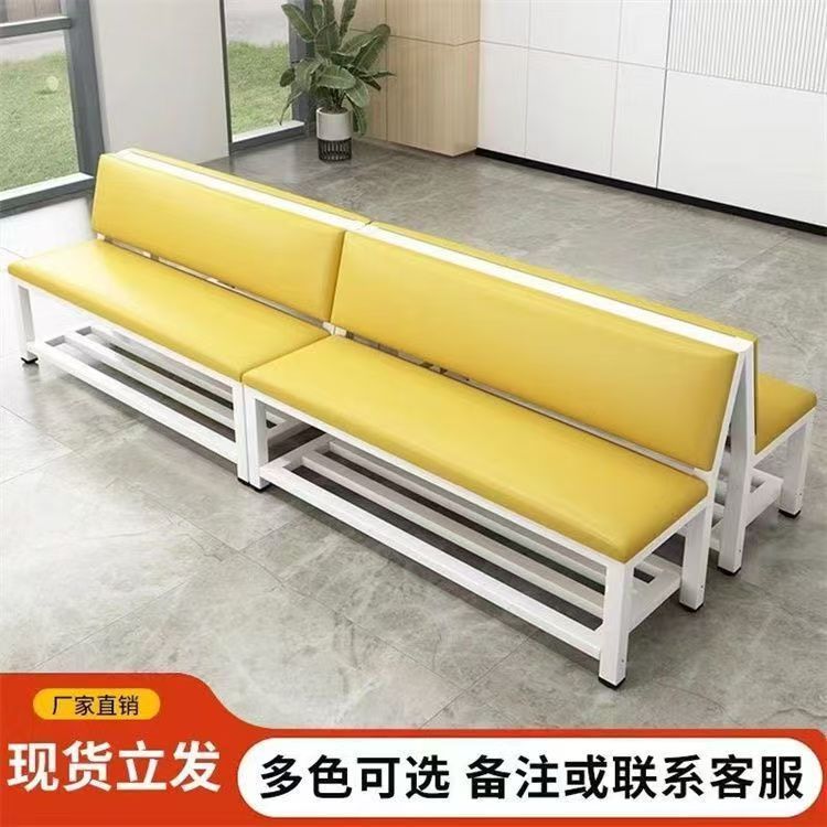 软包靠背长椅理发店沙发等候健身房篮球场休息区凳子长条椅子餐桌