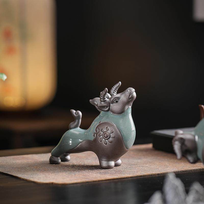 牛气冲天陶瓷牛摆件创意家居招财客厅玄关办公室桌面客厅酒柜装饰,家居饰品,装饰摆件,淘宝优惠券,粉丝福利购,淘宝优惠卷