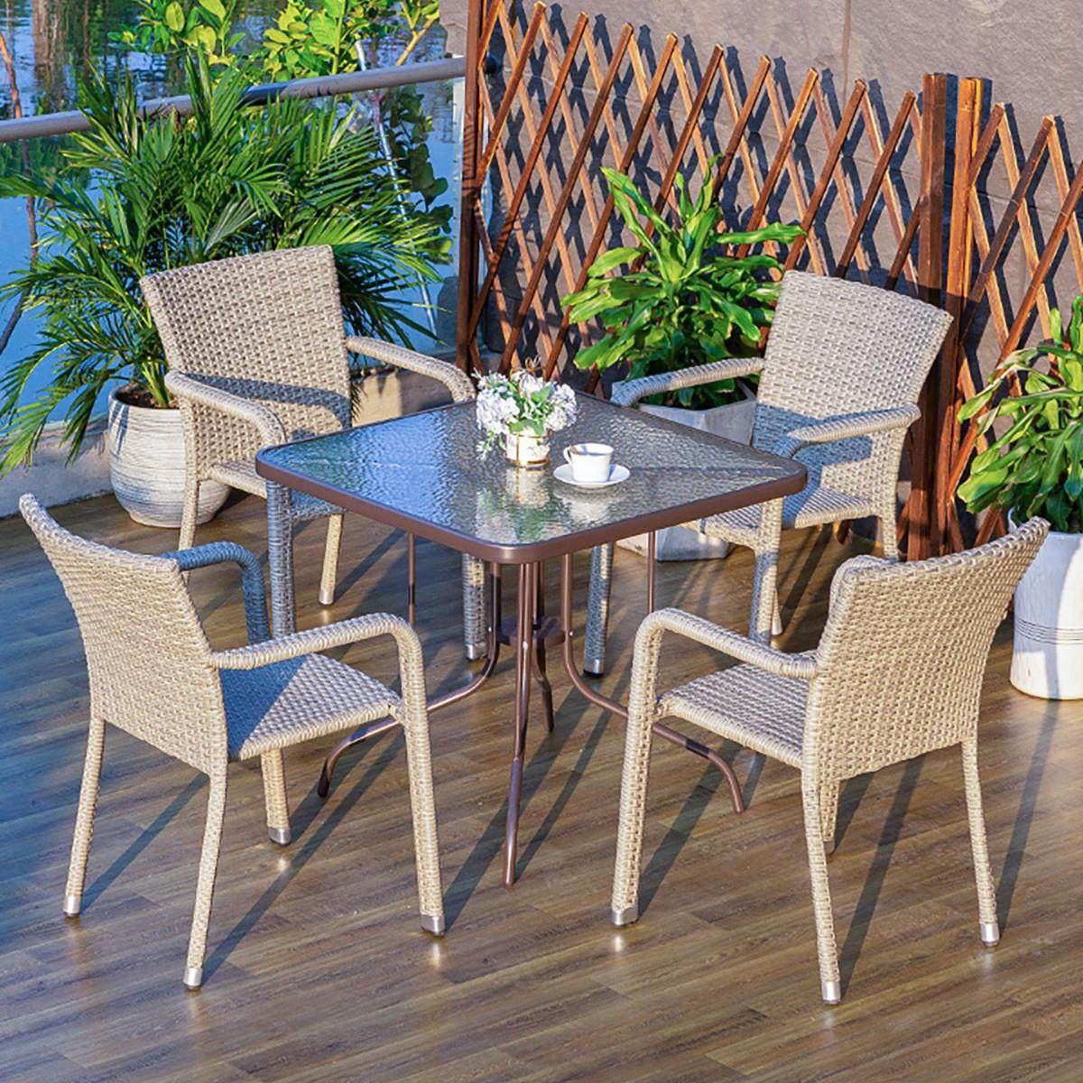 户外桌椅庭院休闲塑木别墅露天台花园室外民宿院子防水pe藤塑料,商业/办公家具,商用藤编家具,淘宝优惠券,粉丝福利购,淘宝优惠卷