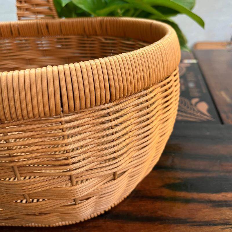 仿藤编收纳筐手提购物篮子户外野餐收纳篮带盖礼品买菜篮子水果筐,收纳整理,脏衣篮,淘宝优惠券,粉丝福利购,淘宝优惠卷