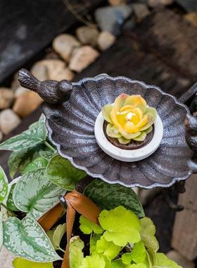 欧式复古铸铁工艺品铁艺挂钩小鸟庭院花园吊蓝挂钩鸟食盆装饰挂钩