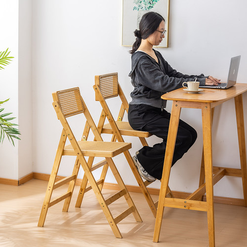 可折叠吧台椅家用现代简约高脚凳