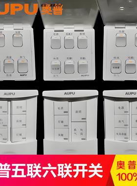 奥普浴霸原装正品风暖灯暖四开五开六开开关1020/2322/520820老款
