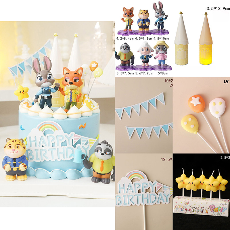 网红疯狂动物城蛋糕装饰朱迪尼克狐可爱兔子警官生日甜品装扮摆件,节庆用品/礼品,蛋糕/烘焙装饰用品,淘宝优惠券,粉丝福利购,淘宝优惠卷