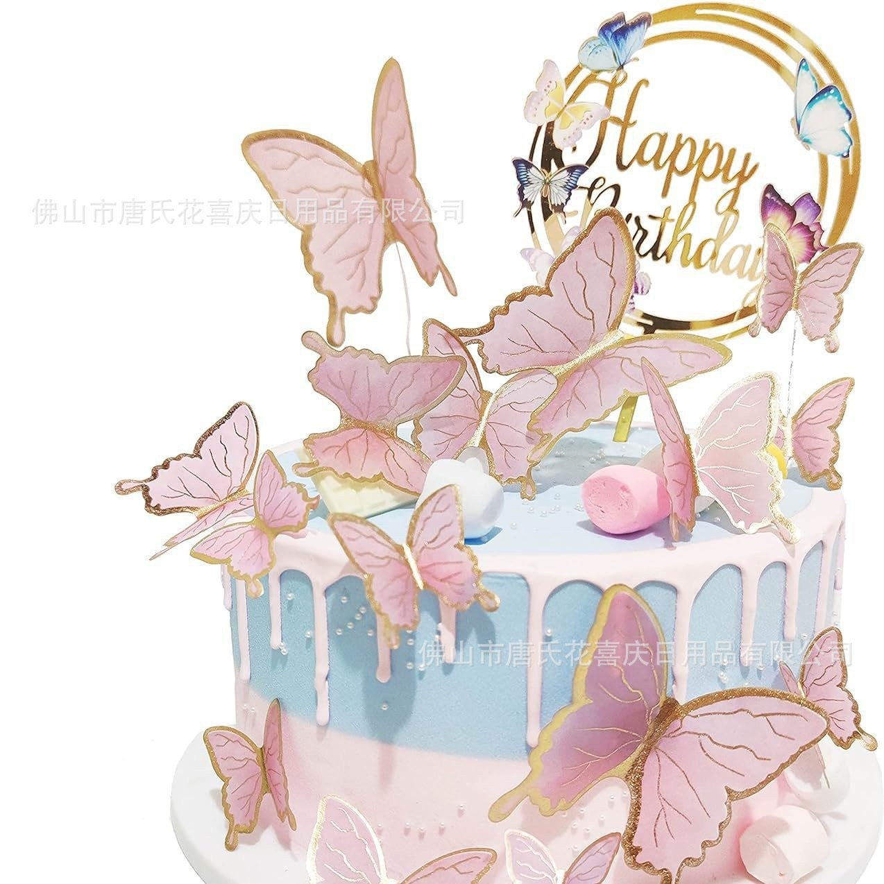 网红爆款蛋糕装饰蝴蝶插件生日甜品台布置