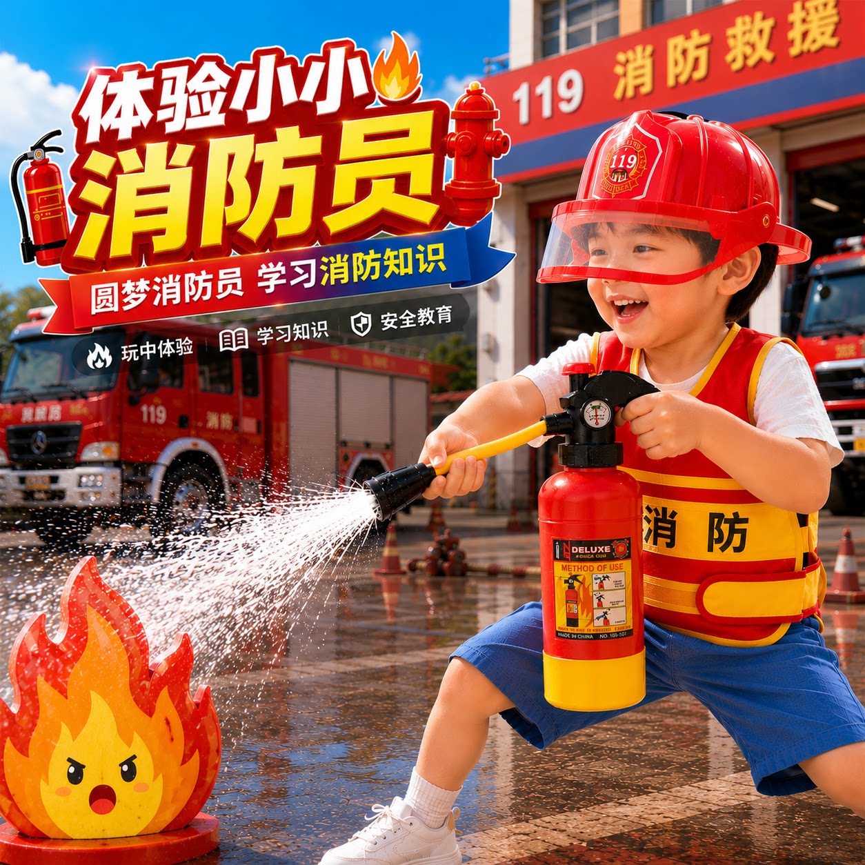 儿童消防员过家家扮演玩具图片