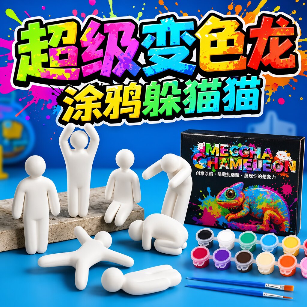 变色龙涂鸦躲猫猫小人网红游戏图片