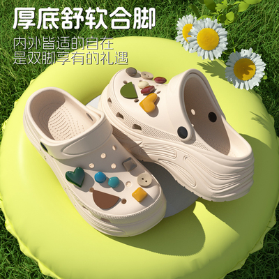 秋千夜厚底洞洞鞋女2026新款夏季