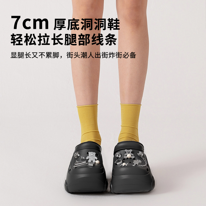 7CM厚底洞洞鞋两穿防滑eva