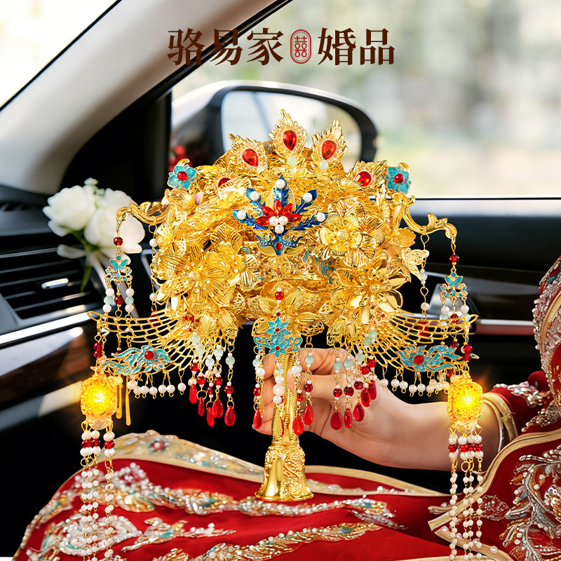 骆易家新婚礼物高级感订婚礼品结婚送新人闺蜜金色新娘手捧花diy