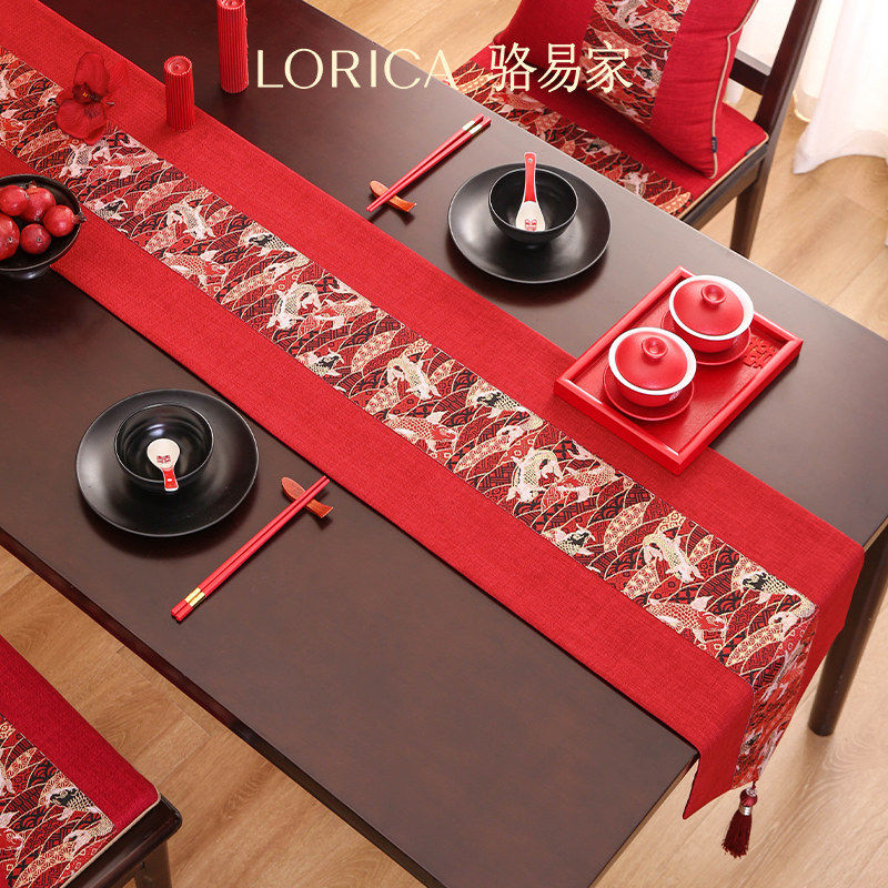 骆易家「锦鲤赋」结婚桌旗新中式餐布茶几茶台桌布茶旗茶桌垫布,节庆用品/礼品,创意礼盒/礼品套组,淘宝优惠券,粉丝福利购,淘宝优惠卷
