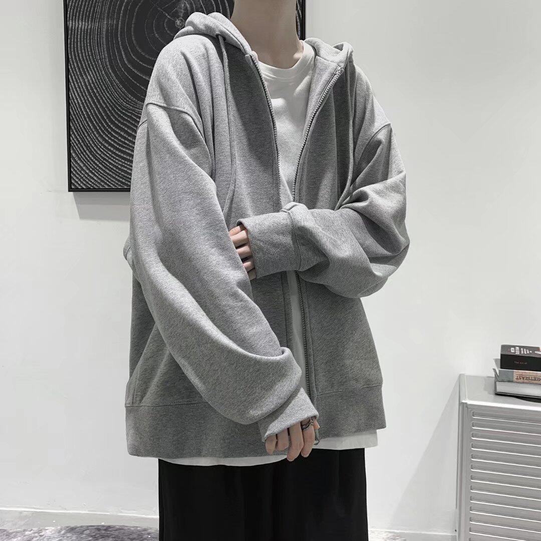 百搭款运动外套服潮牌嘻哈外套开衫连帽卫衣男潮港风ins