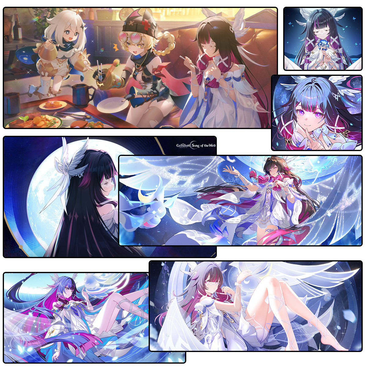 月之少女哥伦比娅超大锁边鼠标垫 Columbina 游戏周边定制