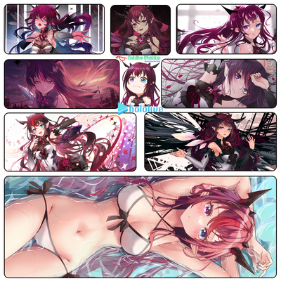 Hololive EN IRyS Vtuber超大锁边加厚防滑游戏键盘鼠标垫定制