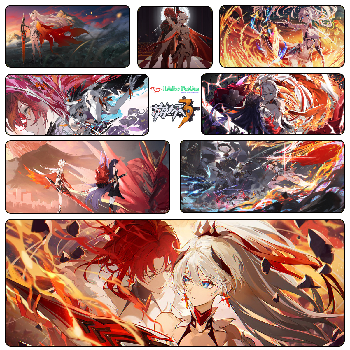 薪炎之律者 琪亚娜 卡斯兰娜  锁边游戏键盘鼠标垫