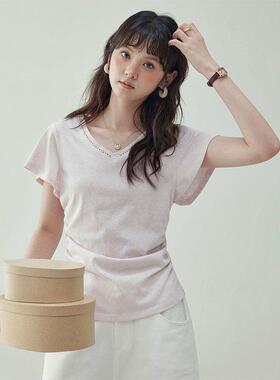 张大人大码女装夏新款胖妹妹mm遮肉显瘦条纹Polo衫搭高腰牛仔短裤