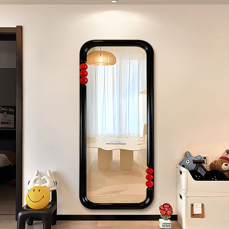 欧式客厅落地全身镜衣帽间壁挂穿衣镜高级感服装店设计师试衣镜子