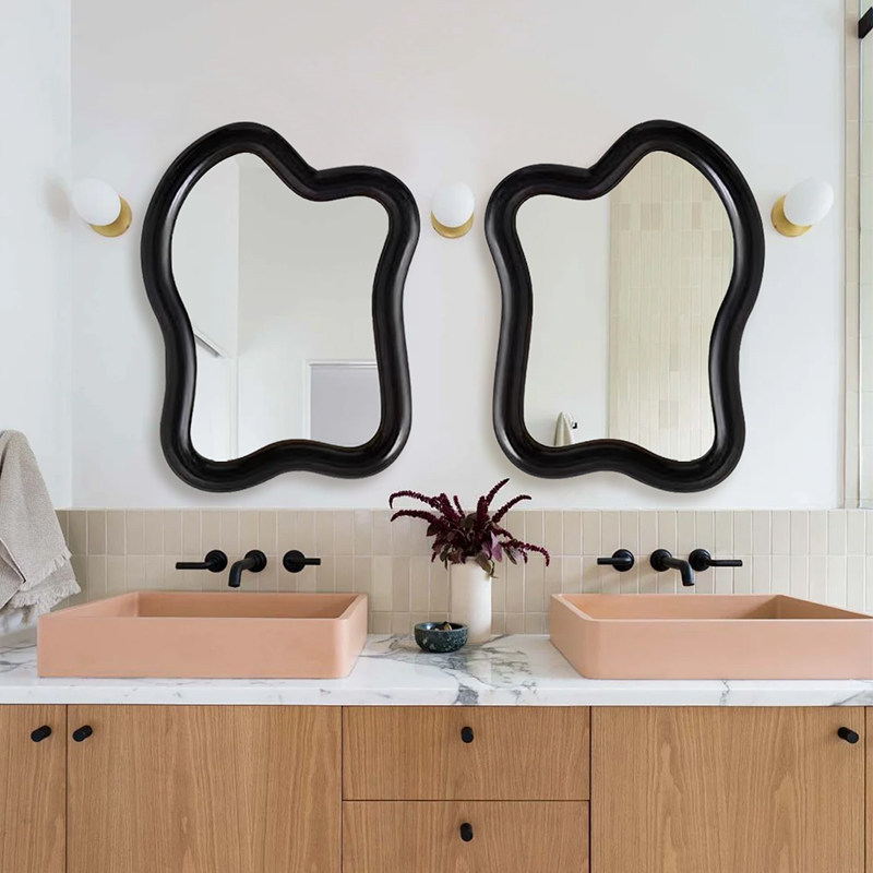 北欧异形化妆镜创意客厅背景墙玄关挂墙装饰镜子家用卫生间浴室镜,住宅家具,化妆镜,淘宝优惠券,粉丝福利购,淘宝优惠卷