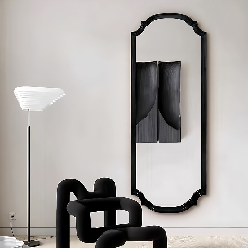 法式高端落地全身镜轻奢风服装店设计试衣镜家用衣帽间壁挂穿衣镜