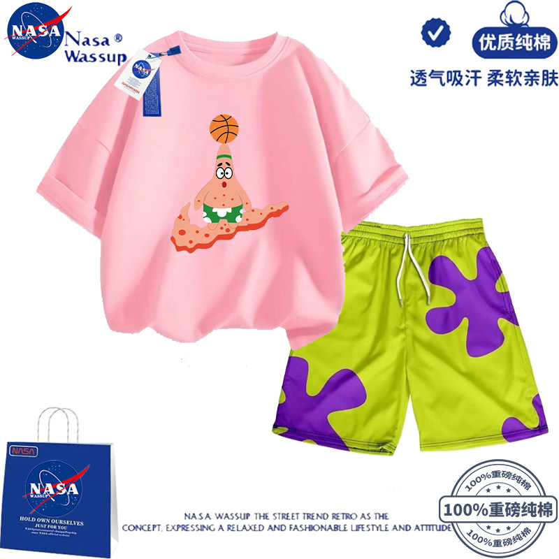 NASA联名派大星男女学生短袖T恤