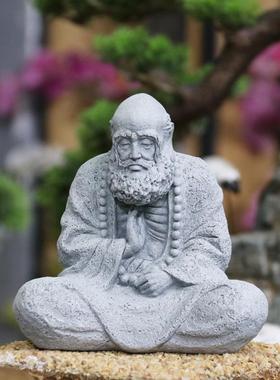 模拟达摩小佛像摆件客厅入口店禅宗佛像摆件花卉盆景鱼缸景观美化