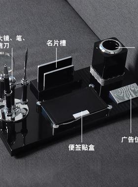 定制老板办公室桌面上台历架摆件木质高档现代文台笔筒送领导礼品