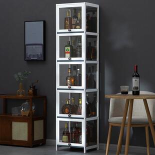 靠墙客厅实木置物架家用 酒柜展示柜现代简约餐边柜网红小酒架欧式