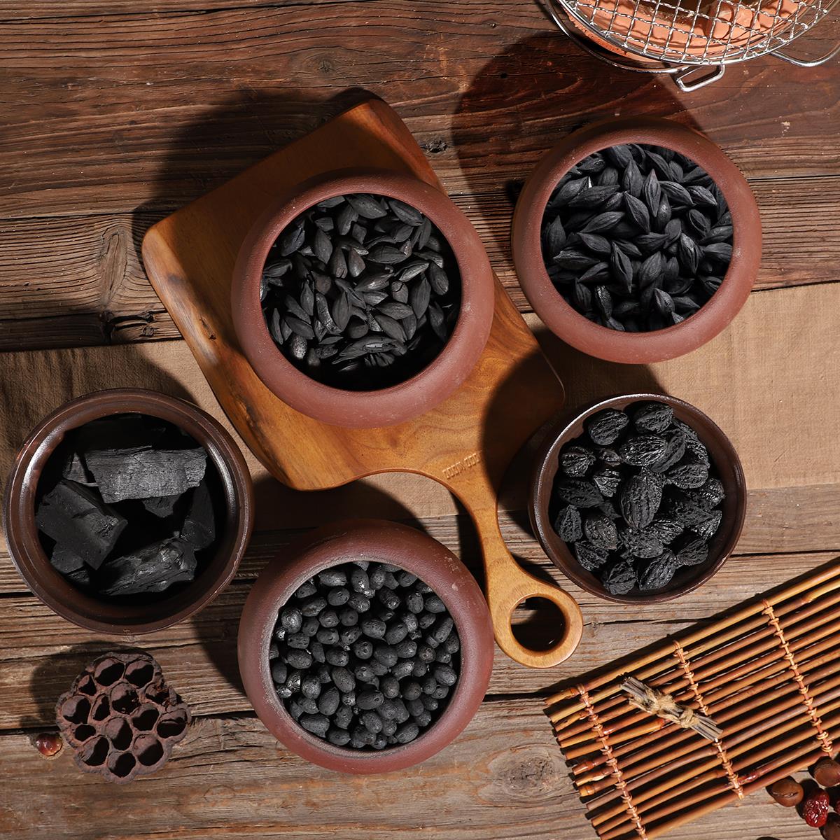 围炉煮茶无烟核桃橄榄乌榄炭家用茶室炭炉煮茶碳茶道功夫茶果木炭