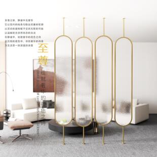 办公室玻璃屏风隔断公司前台接待区简约轻奢高级感玻璃屏风定制