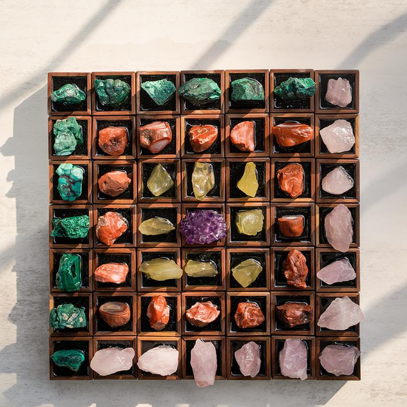 天然水晶矿物纯手工滴胶矿石标本家居桌面装饰创意朋友送礼小摆件